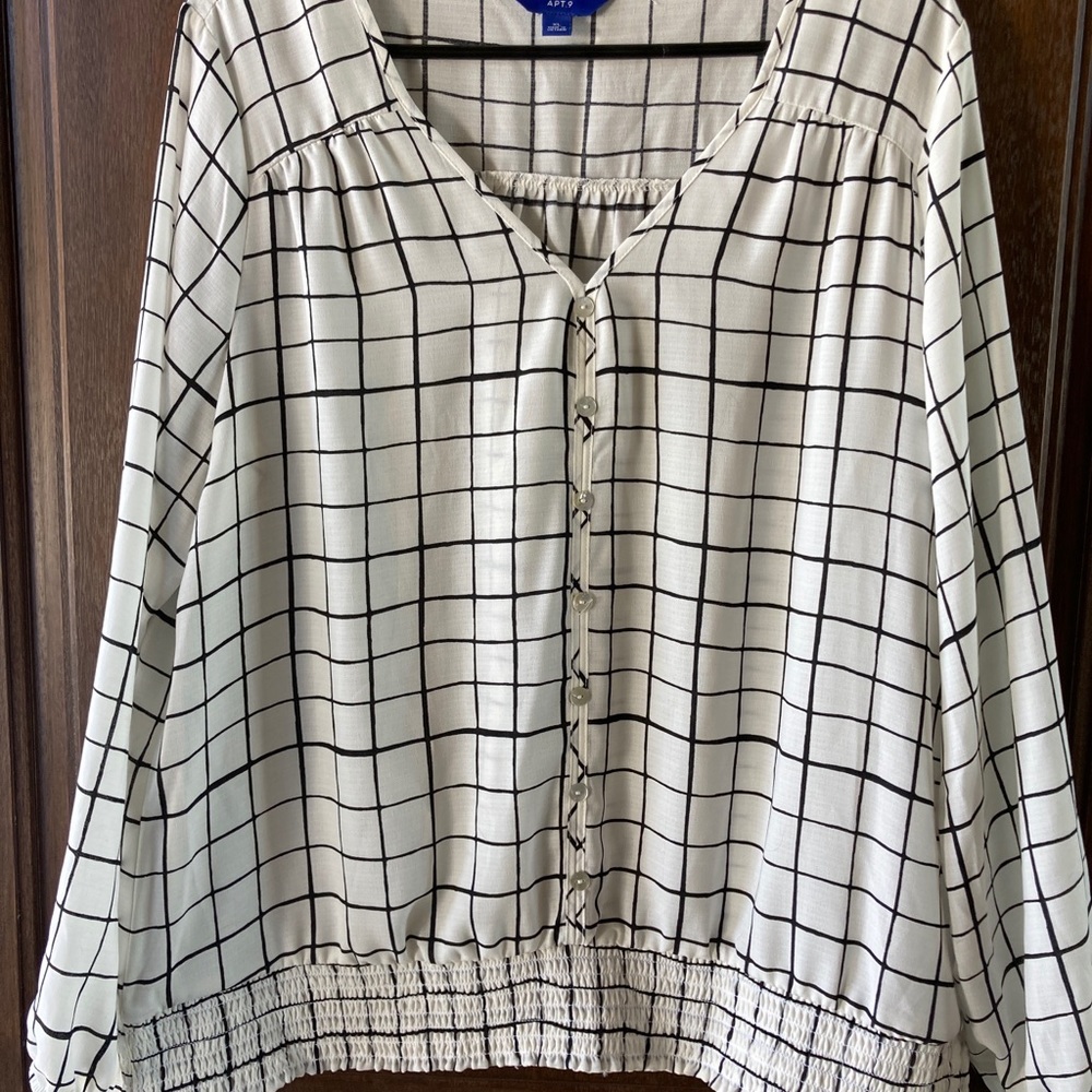 White & Black Blouse